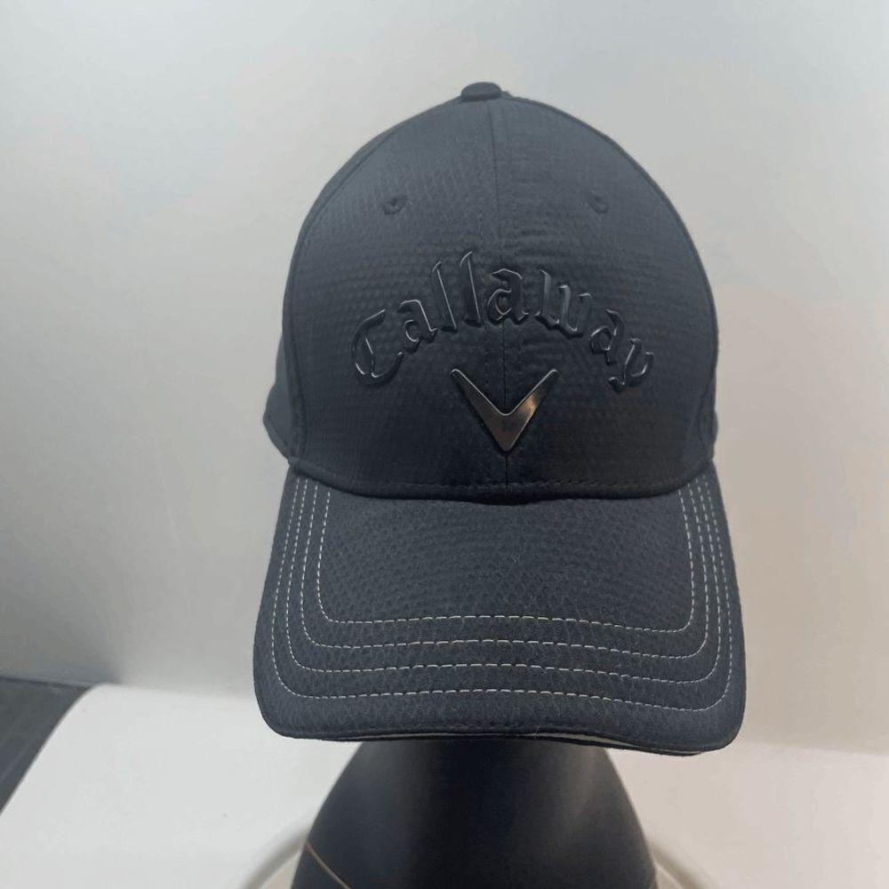 Callaway Golf Hat Adjustable Black Cap With Black Lettering